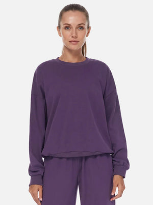 #purple Relaxed Fit Crewneck Sweatshirt