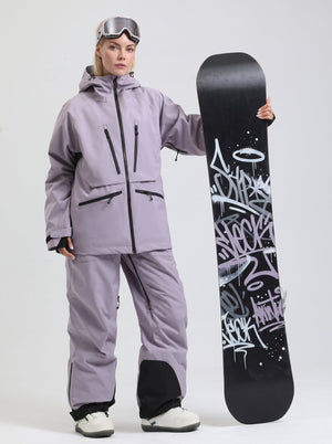#purple waterproof snowboarding outfit
