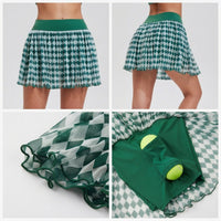 quick dry mesh tennis skirt with ball holder pocket