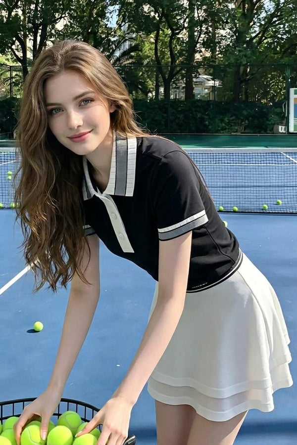 a women wear quick dry tennis polo shirt