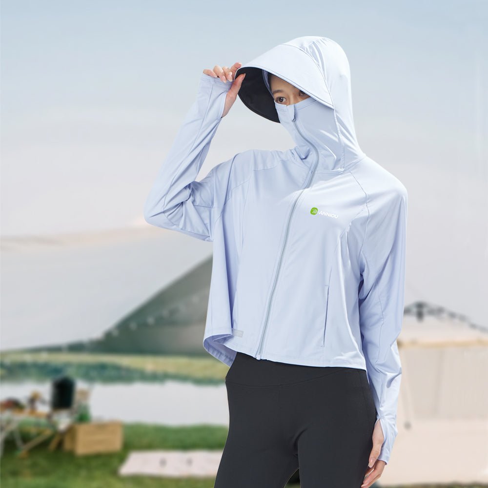 Raw Yarn Hooded Sun Protection Jacket - Sidiou Group