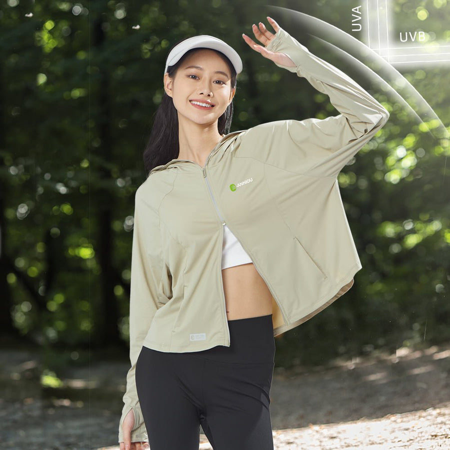 Raw Yarn Hooded Sun Protection Jacket - Sidiou Group