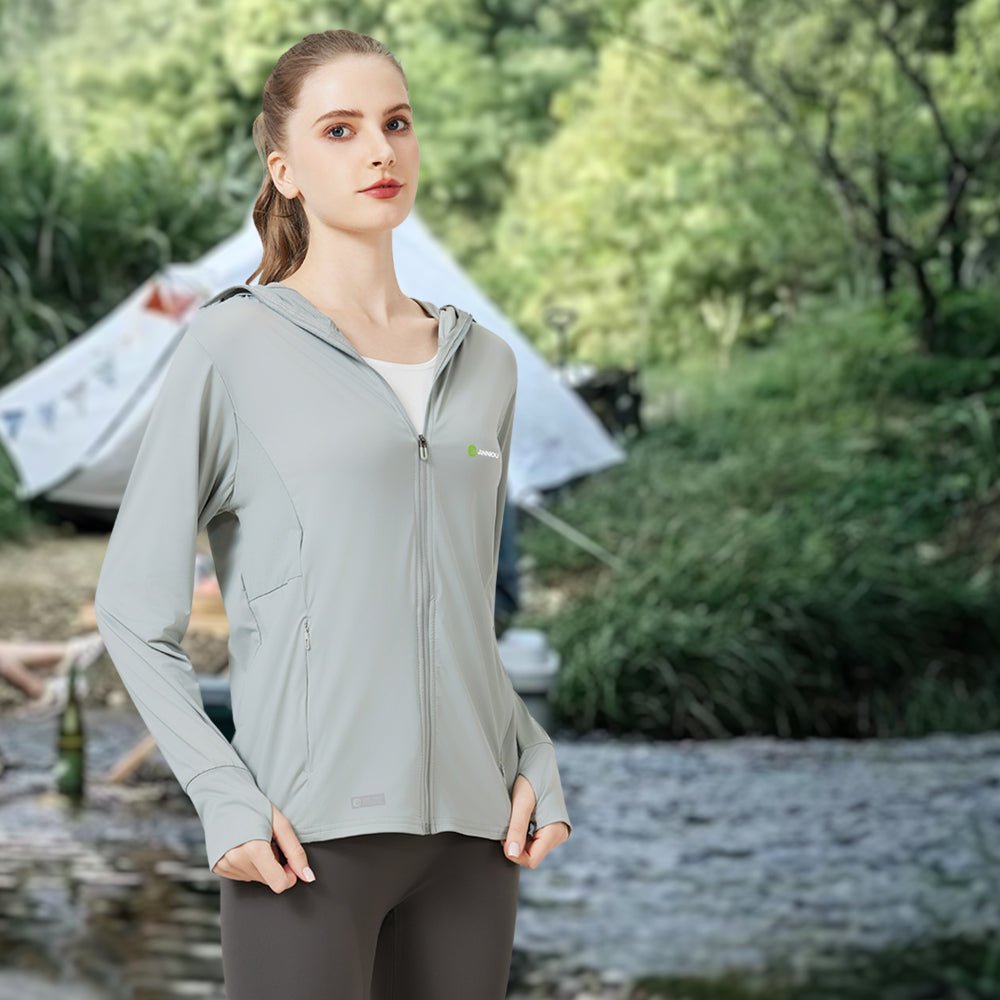 Raw Yarn Ice Silk Hooded Sun Protection Jacket - Sidiou Group