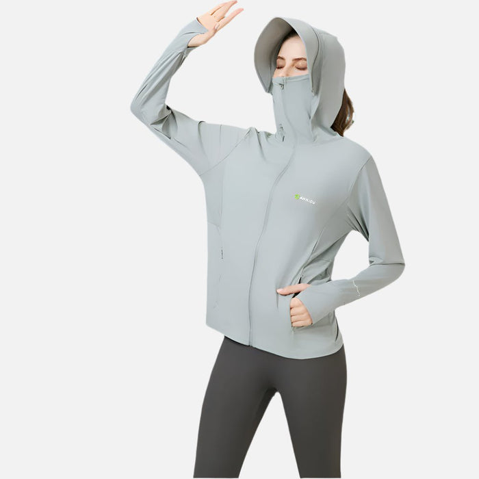 Raw Yarn Ice Silk Hooded Sun Protection Jacket - Sidiou Group