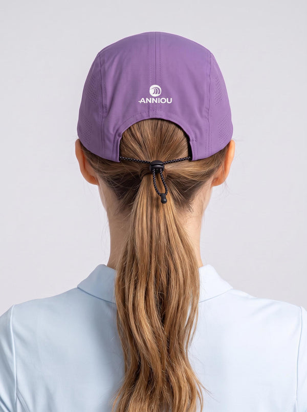 #purple rear of moisture wicking quick dry baseball cap