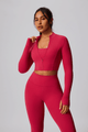 red UPF50+ Zip-up Yoga Jacket