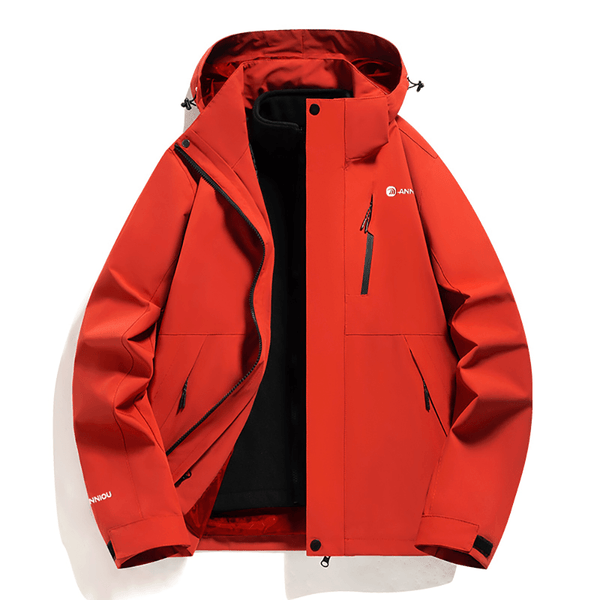 red Waterproof 3 in 1 Fleece Jacket by Anniou 