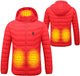red heated duck down jacket