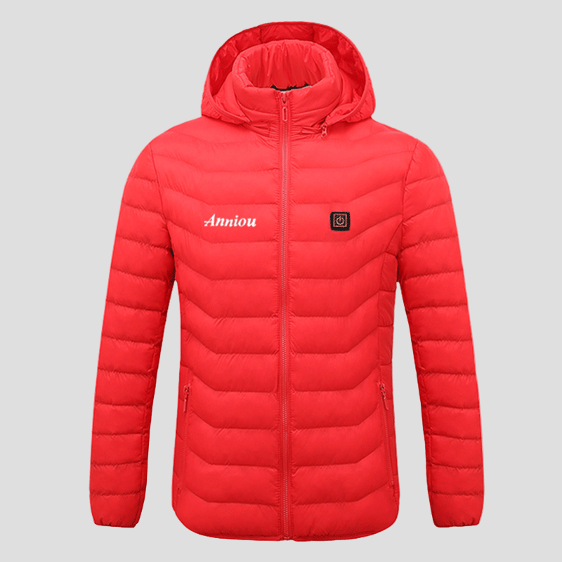 Red Anniou Single Button Heated Down Jacket