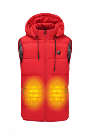 Gilet imbottito con cappuccio riscaldato