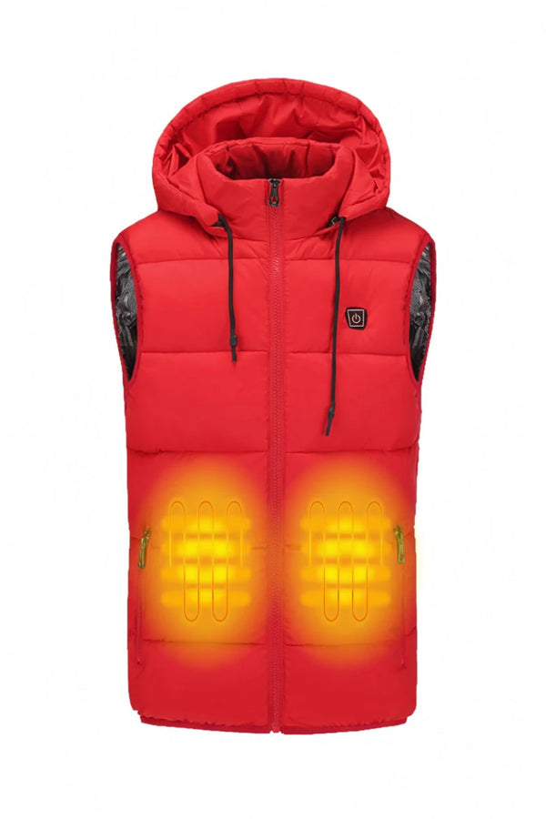 Gilet imbottito con cappuccio riscaldato