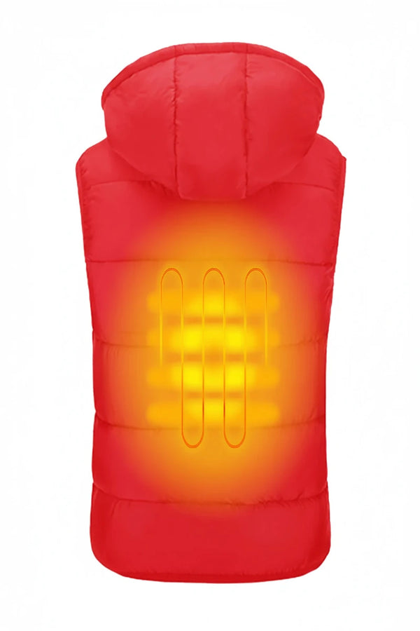 Gilet imbottito con cappuccio riscaldato