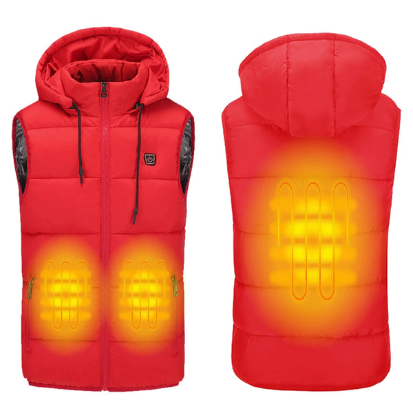 Gilet imbottito con cappuccio riscaldato