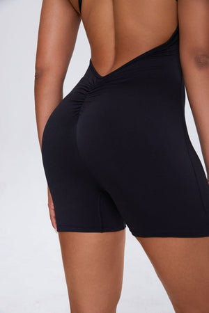 black scrunch bum jumpsuit