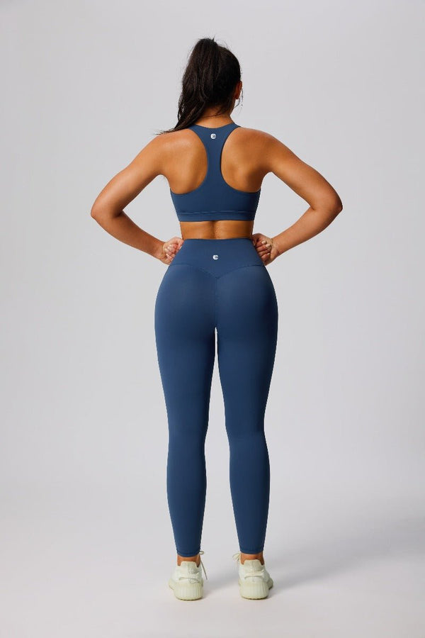 women's #Navy blue shock proof Anniou sports bra and Anniou High waist leggings