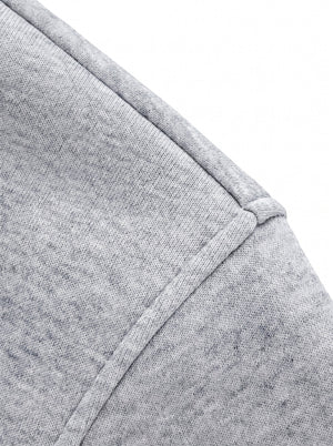 shoudler detail of #Lightgrey Cropped Boxy Hoodie