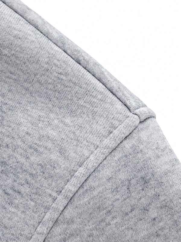 shoudler detail of #Lightgrey Cropped Boxy Hoodie
