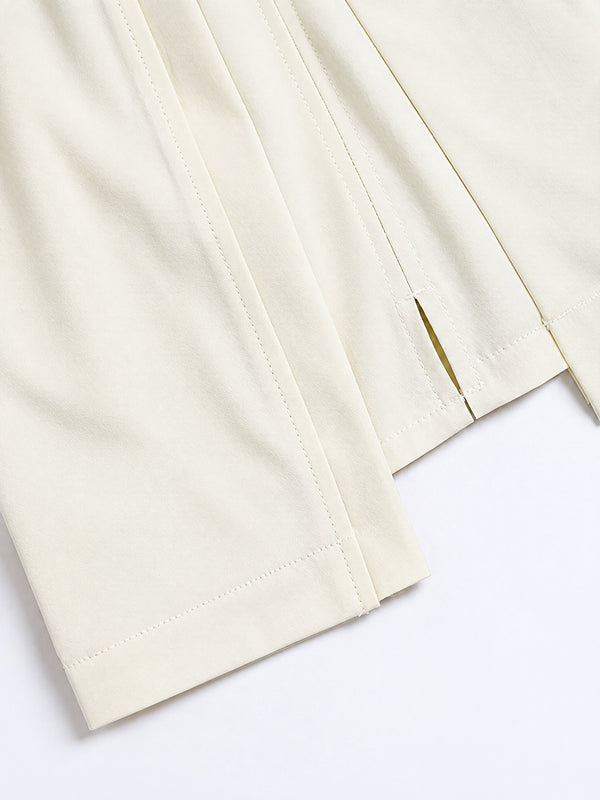 side split hem design of #ivory Quick Dry Shorts