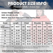 Anniou Single Button Heated Down Jacket size guide