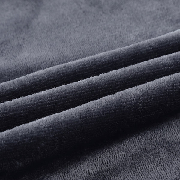 Close-up of soft thick dark grey flannel fabric texture