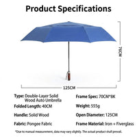 specification of fully automatic double canopy wooden umbrella