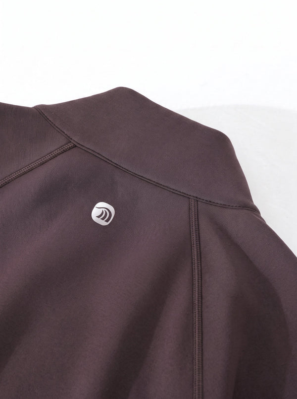 stand collar details and sleek logo