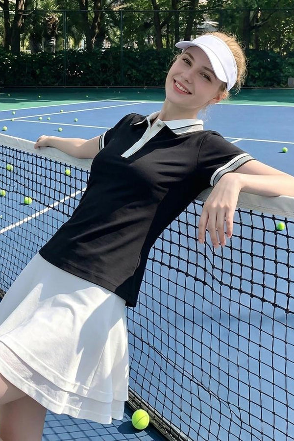 stretch breathable short sleeve polo