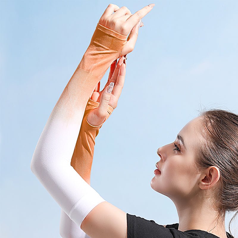 Sun Protection Ice Silk Color Gradient Uv Arm Sleeves - Sidiou Group