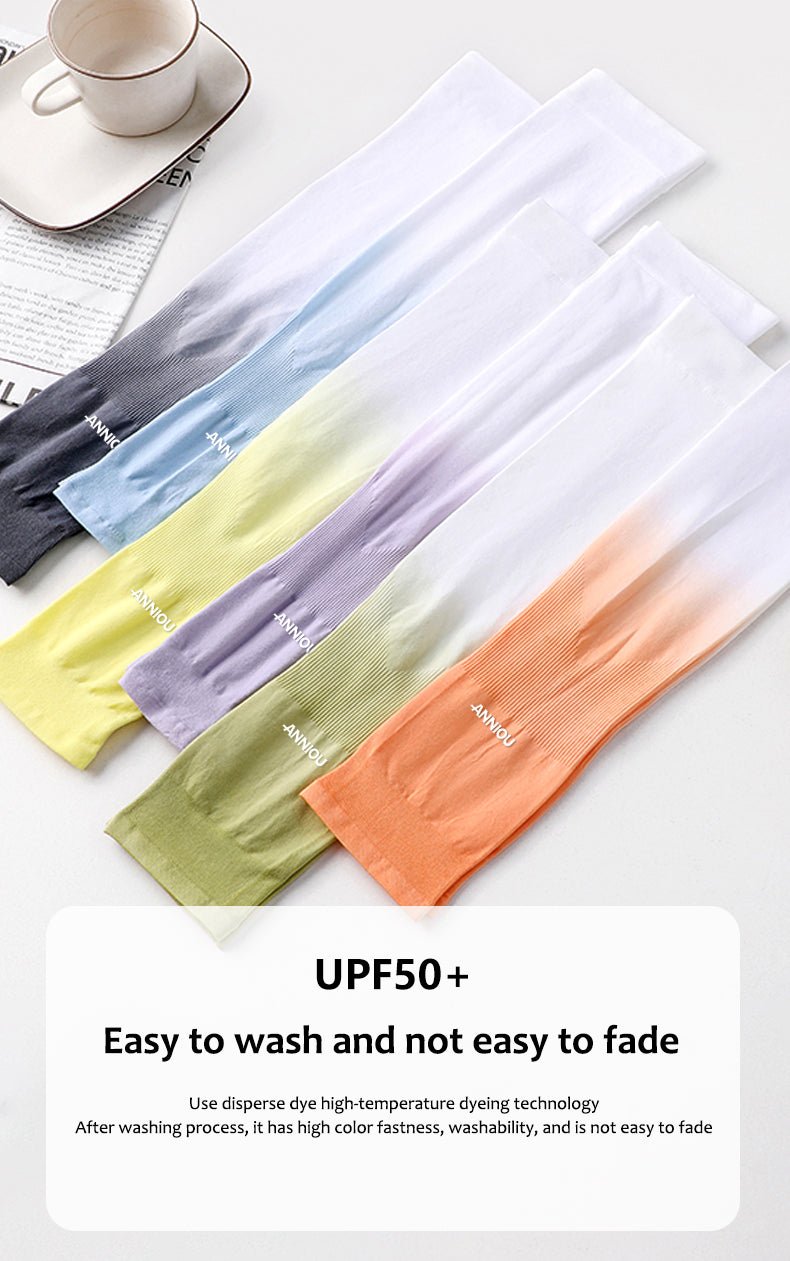 Sun Protection Ice Silk Color Gradient Uv Arm Sleeves - Sidiou Group