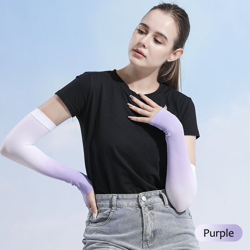 Sun Protection Ice Silk Color Gradient Uv Arm Sleeves - Sidiou Group