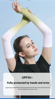 Sun Protection Ice Silk Color Gradient Uv Arm Sleeves - Sidiou Group