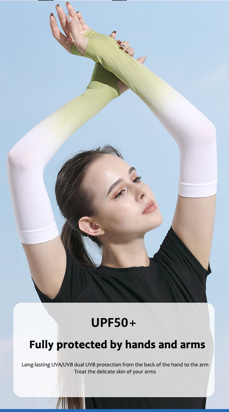 Sun Protection Ice Silk Color Gradient Uv Arm Sleeves - Sidiou Group