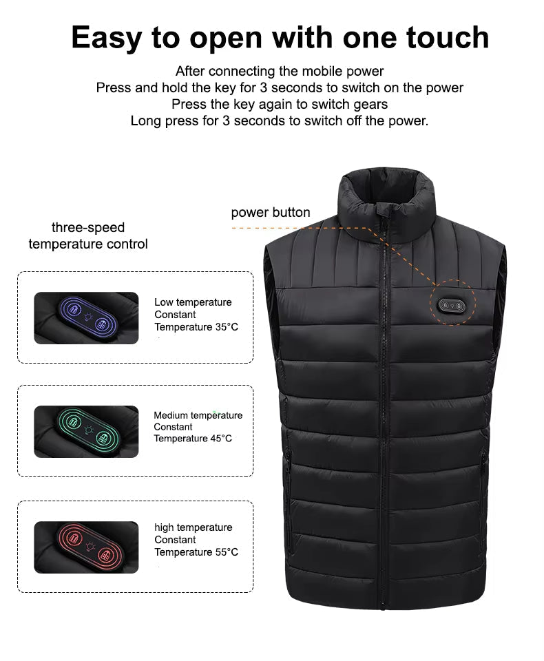 Unisex 15 Area Smart Heated Gilet - Sidiou Group