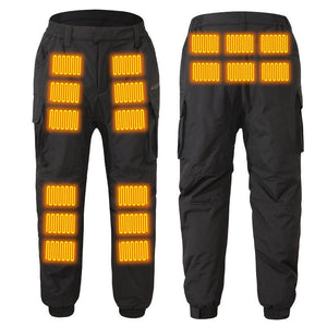 Unisex 18 Areas black Heated Cargo Pants back
