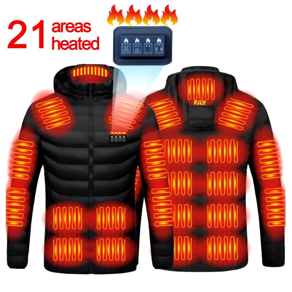 Unisex 21 Area Hooded Heated Down Jacket by Anniou