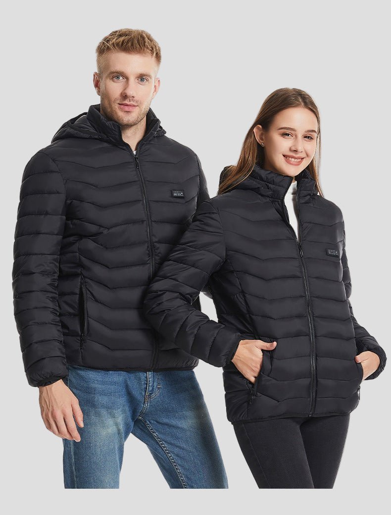 Unisex 21 Area Hooded Heated Down Jacket 