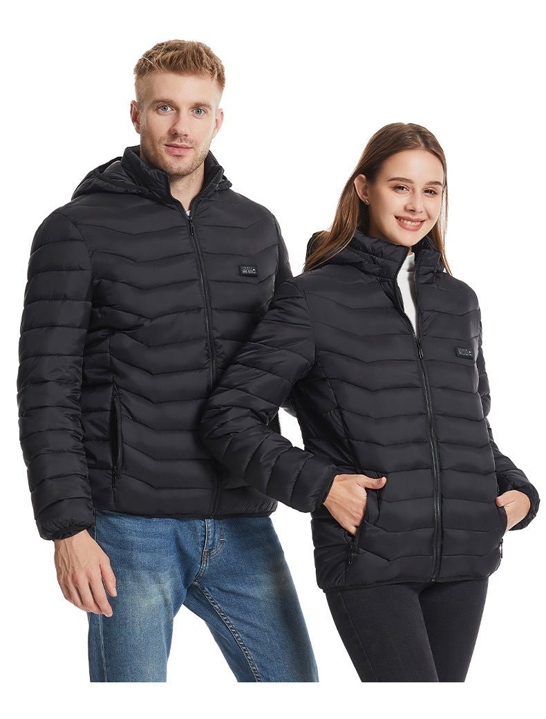 Unisex 21 Area Hooded Heated Down Jacket 