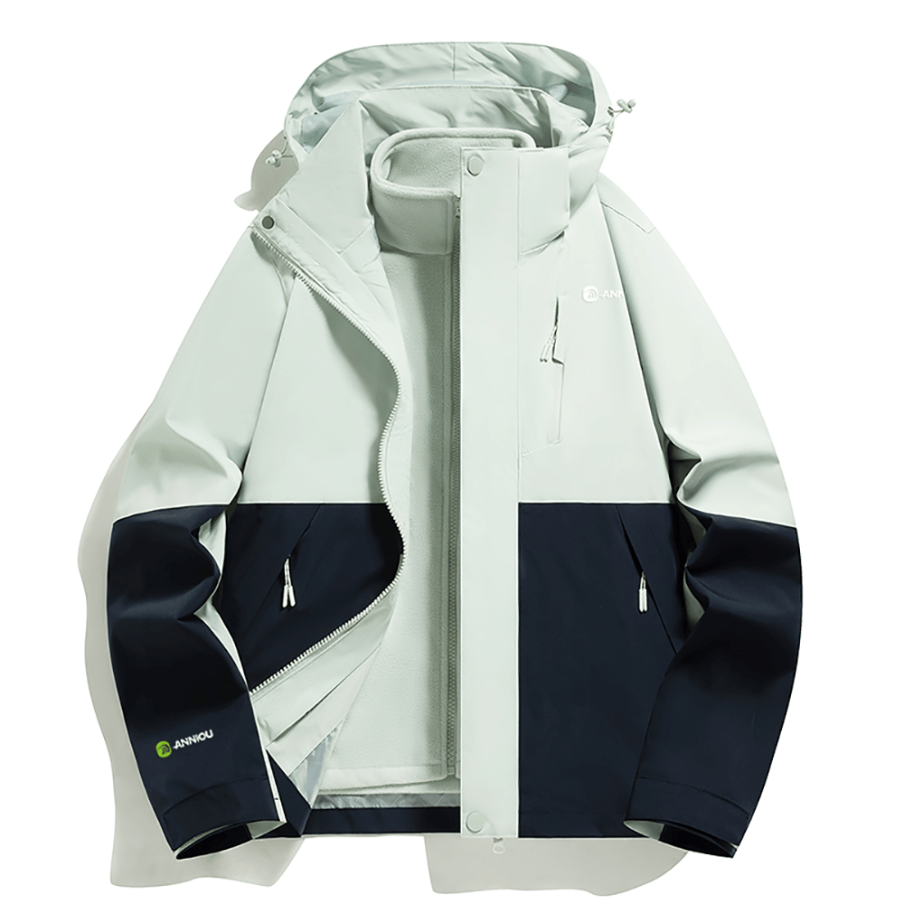 navy and gray Waterproof 3 in 1 Fleece Jacket by Anniou 