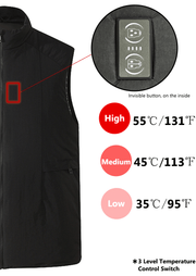 Unisex 6 Area Black Graphene Heated Gilet - Sidiou Group