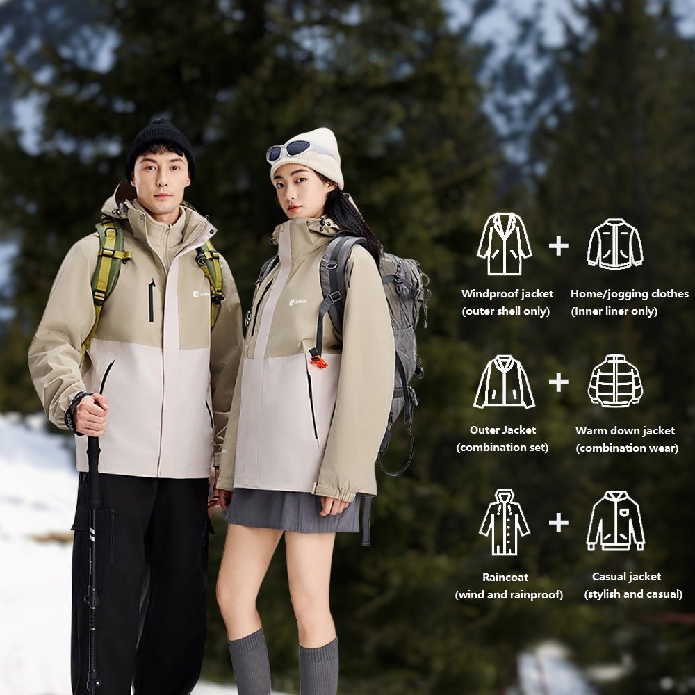 men and women's Waterproof 3 in 1 Jacket