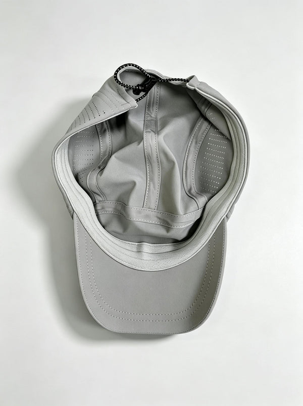 #grey lightweight packable running baseball cap
