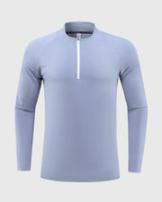 men's light blue UPF 100+ Quarter Zip Sweatshirt 