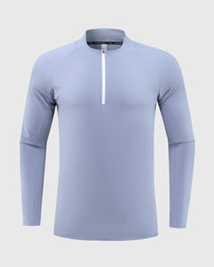 men's light blue UPF 100+ Quarter Zip Sweatshirt 