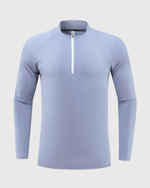 men's light blue UPF 100+ Quarter Zip Sweatshirt 