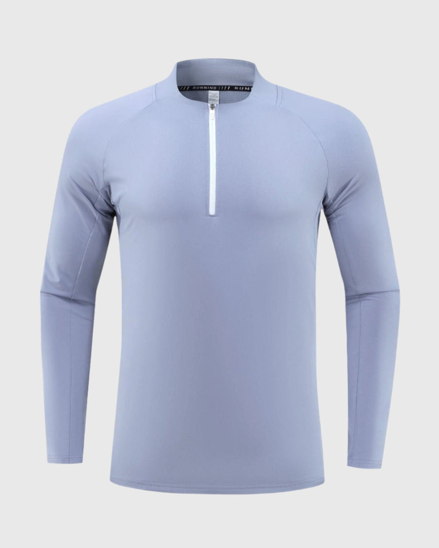 men's light blue UPF 100+ Quarter Zip Sweatshirt 