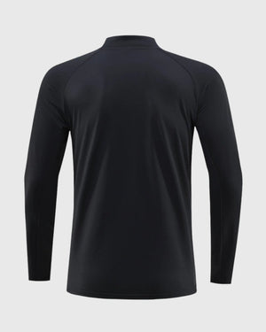 men's black UPF 100+ Quarter Zip Sweatshirt  from the back