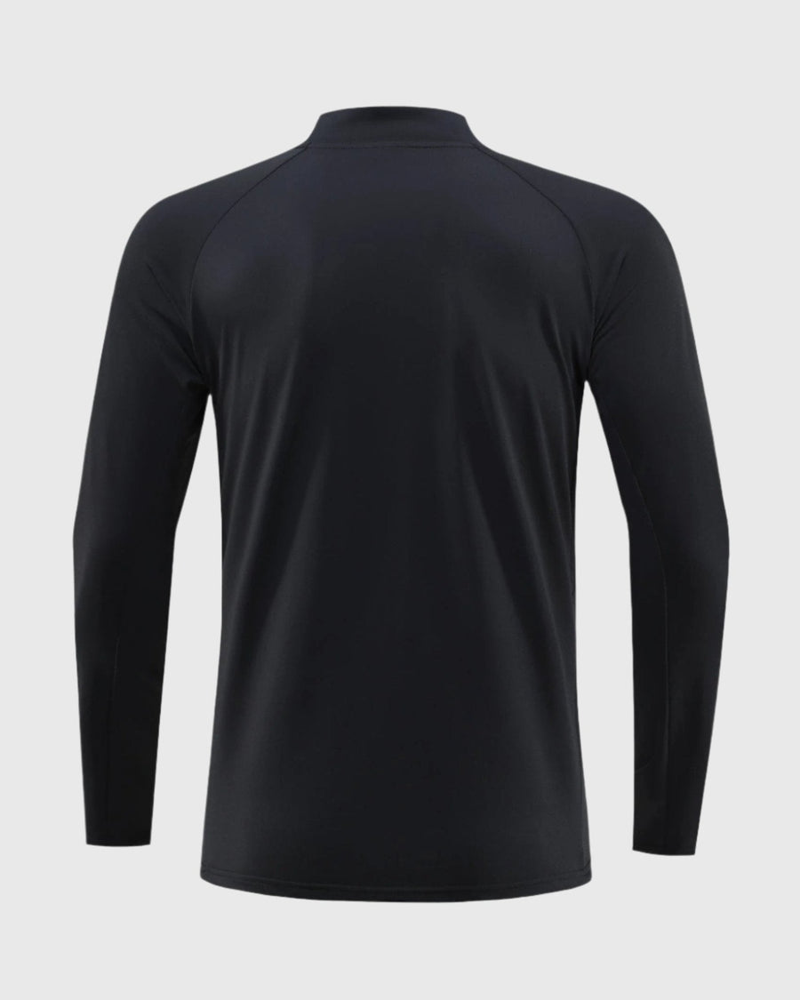 men's black UPF 100+ Quarter Zip Sweatshirt  from the back