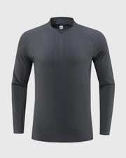 men's grey UPF 100+ Quarter Zip Sweatshirt 