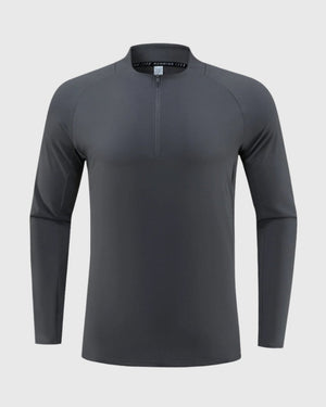 men's grey UPF 100+ Quarter Zip Sweatshirt 