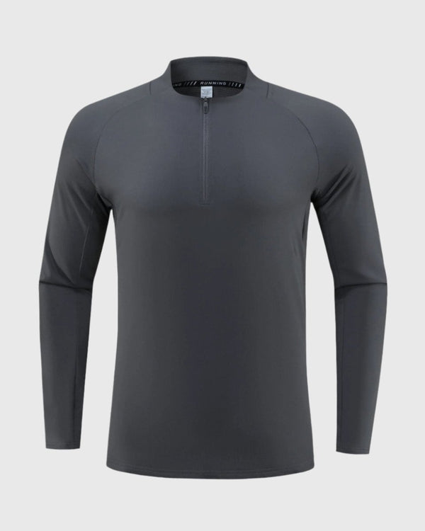 men's grey UPF 100+ Quarter Zip Sweatshirt 